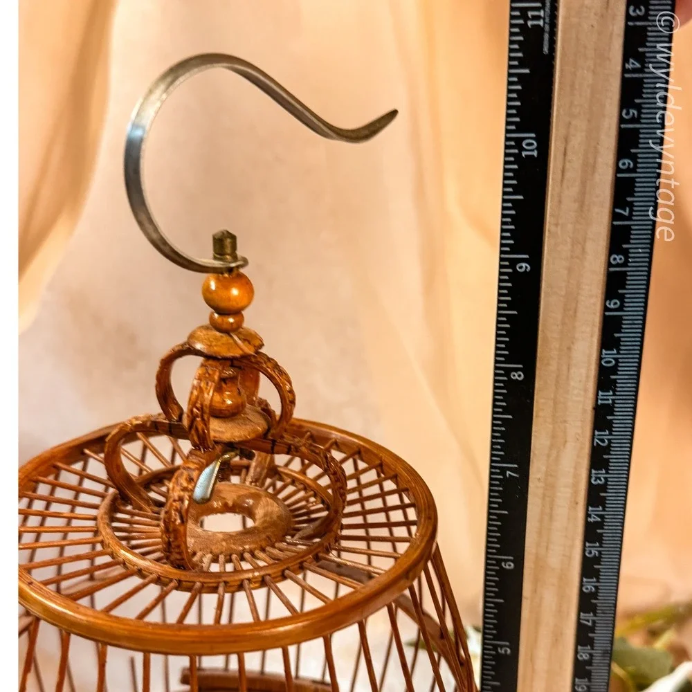 Bamboo Barrel Birdcage-Vintage - Picture 7 of 8